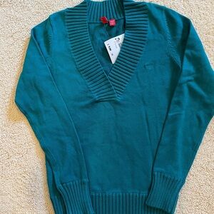 Vintage Esprit Women’s Teal V-Neck Sweater